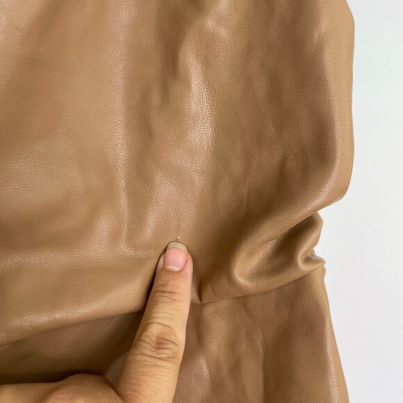 Lulu's Caramel Bodycon Faux Leather Mini Dress Size XL - Picture 9 of 16